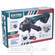 Akkus sarokcsiszoló 125mm EXTOL INDUSTRIAL, SHARE20V, KEFE NÉLKÜLI, 20V Li-ion, 4000mAh náhled