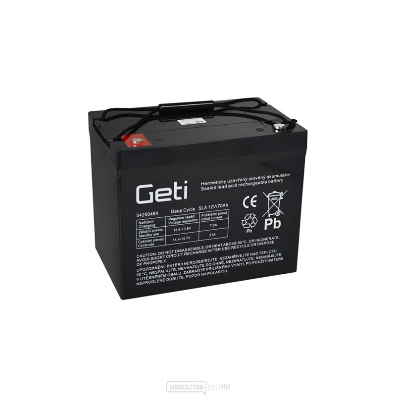 12V-os ólom-sav akkumulátor 70Ah Geti napelemes rendszerekhez