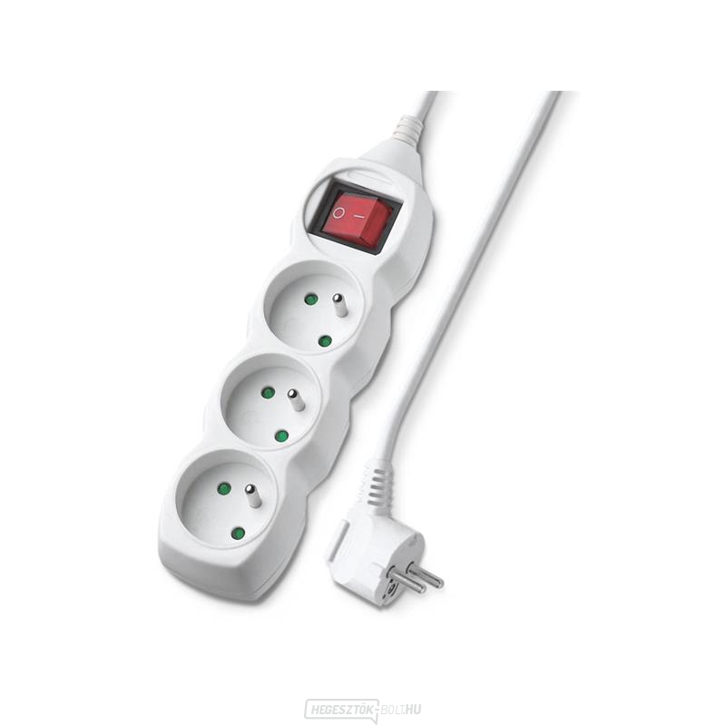 Hosszabbító kábel 3 aljzat 3m Geti GEC33S kapcsolóval Hosszabbító kábel 3 aljzat 3m Geti GEC33S kapcsolóval gallery main image