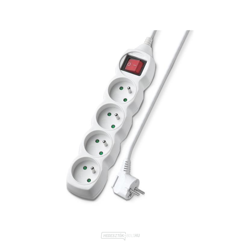 Hosszabbító kábel 4 aljzat 5m Geti GEC45S kapcsolóval