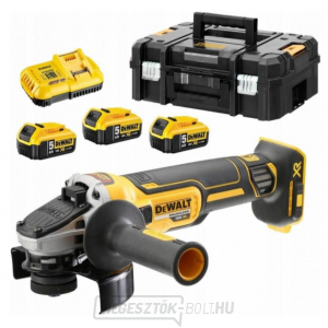 DEWALT DCG405P3 akkumulátoros sarokcsiszoló 12 5mm 3 x 5,0 AH DEWALT DCG405P3 akkumulátoros sarokcsiszoló 12 5mm 3 x 5,0 AH gallery main image