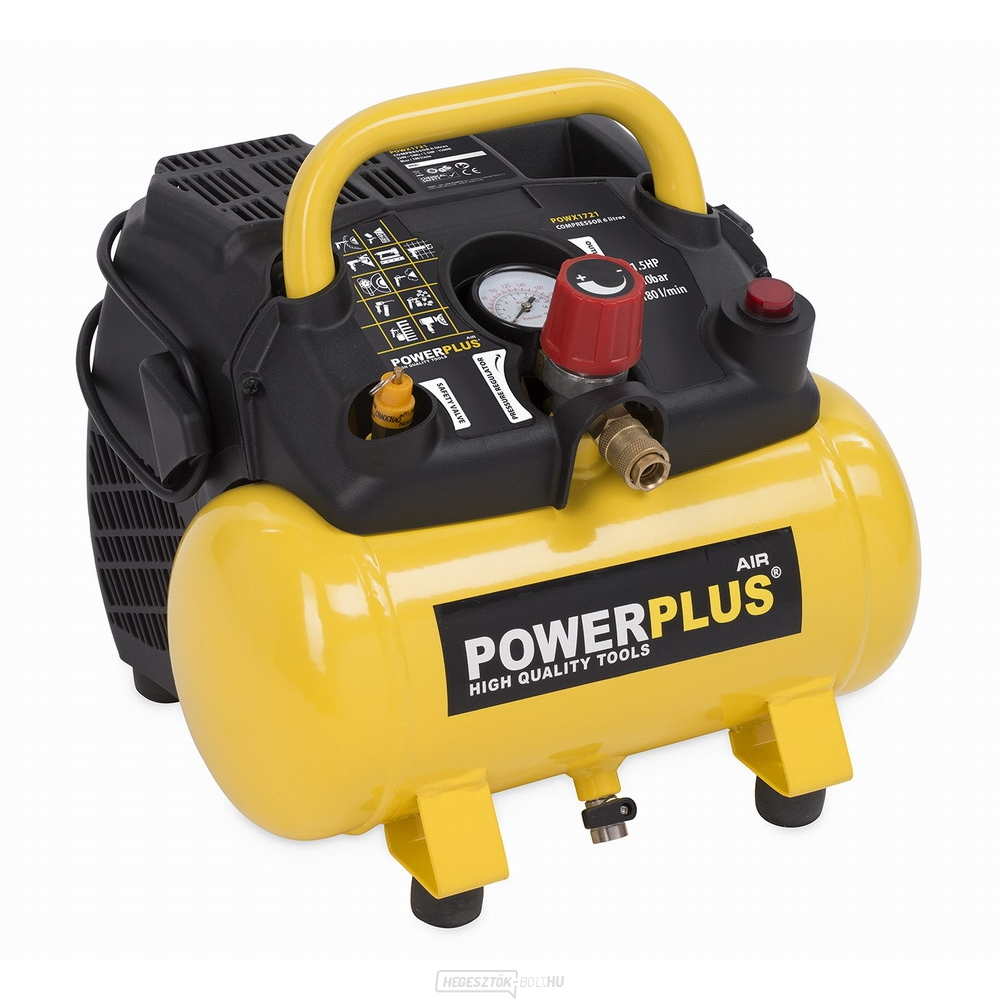 POWERPLUS POWX1721 - Kompresszor 1100W 6L 8bar olajmentes