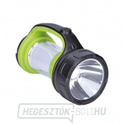 Solight újratölthető LED-es zseblámpa lámpával, 3W Cree, 168lm + 200lm, zöld-fekete gallery main image