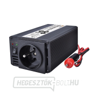 Solight inverter 12V, USB 500mA, fém, fekete, max. terhelés: 200W gallery main image