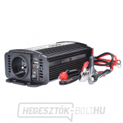 Solight inverter 12V, USB 500mA, fém, fekete, max. terhelés: 300W gallery main image