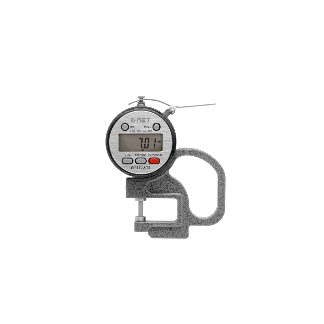 Mikrometriás vastagságmérő digitális KINEX ABZ 0-10mm, kar hossza 30mm, 0,01mm, DIN 863