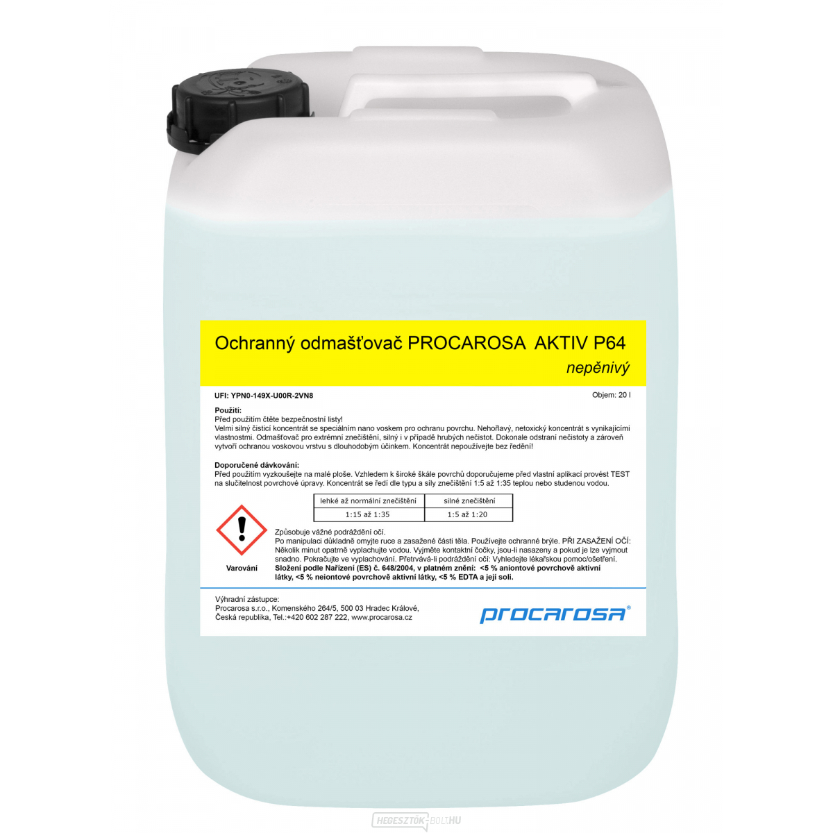 Védő zsírtalanító PROCAROSA AKTIV P64 - nem habzó