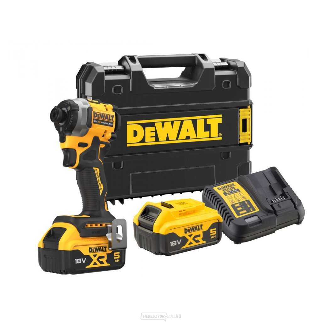 DCF850P2T DEWALT 18V AKKUMULÁTOR 1/4", 2 X 5.0AH AKKUMULÁTOR, TÖLTŐ, T-STACK TOK