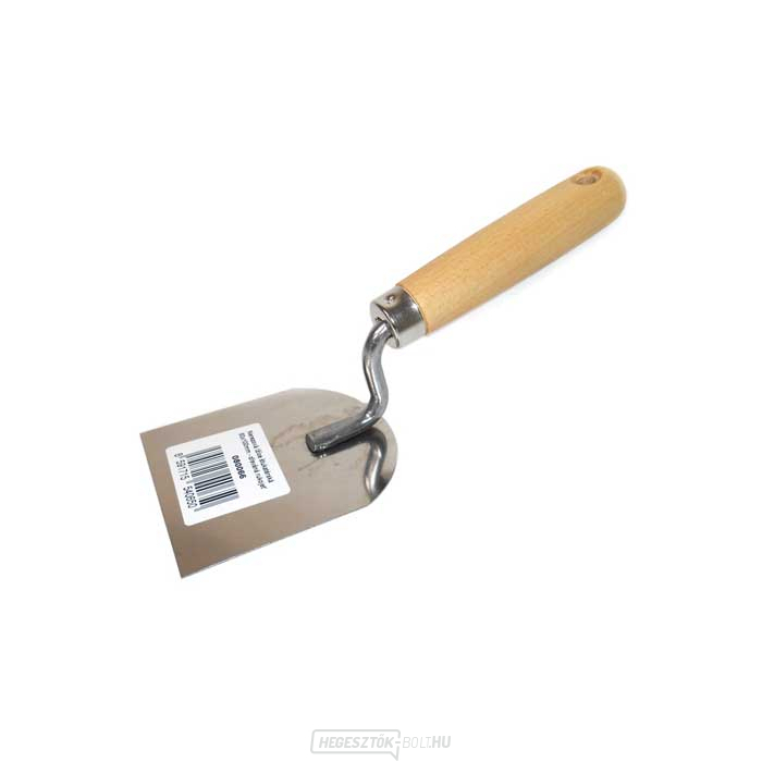 Rozsdamentes acél gipszkanál 60x100mm - fa nyél
