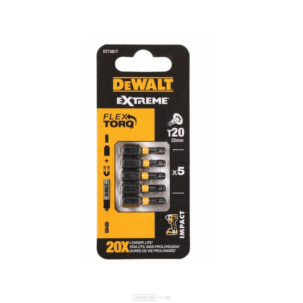 DEWALT 5 részes bitkészlet 25 mm Extreme TORSION DT7381T