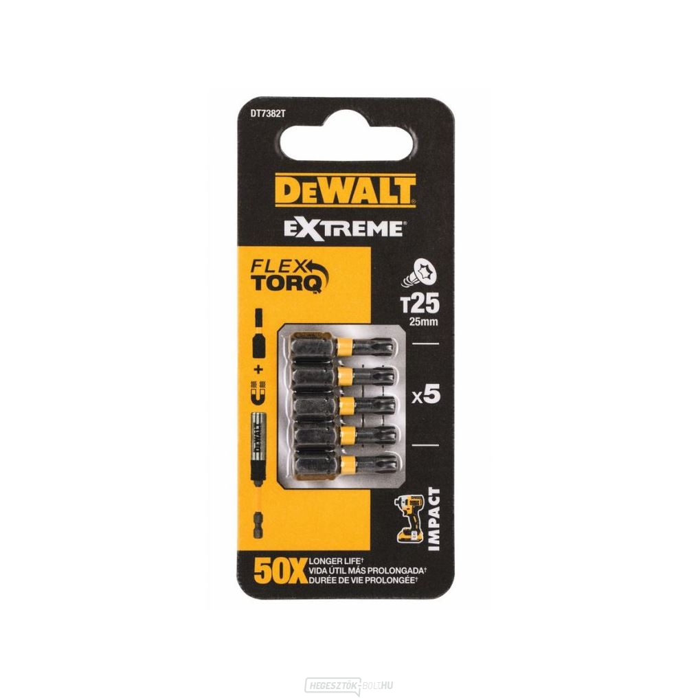 DEWALT 5 RÉSZES T25 25 mm-es EXTRÉM TORZIÓS FÉRSZETET DT7382T