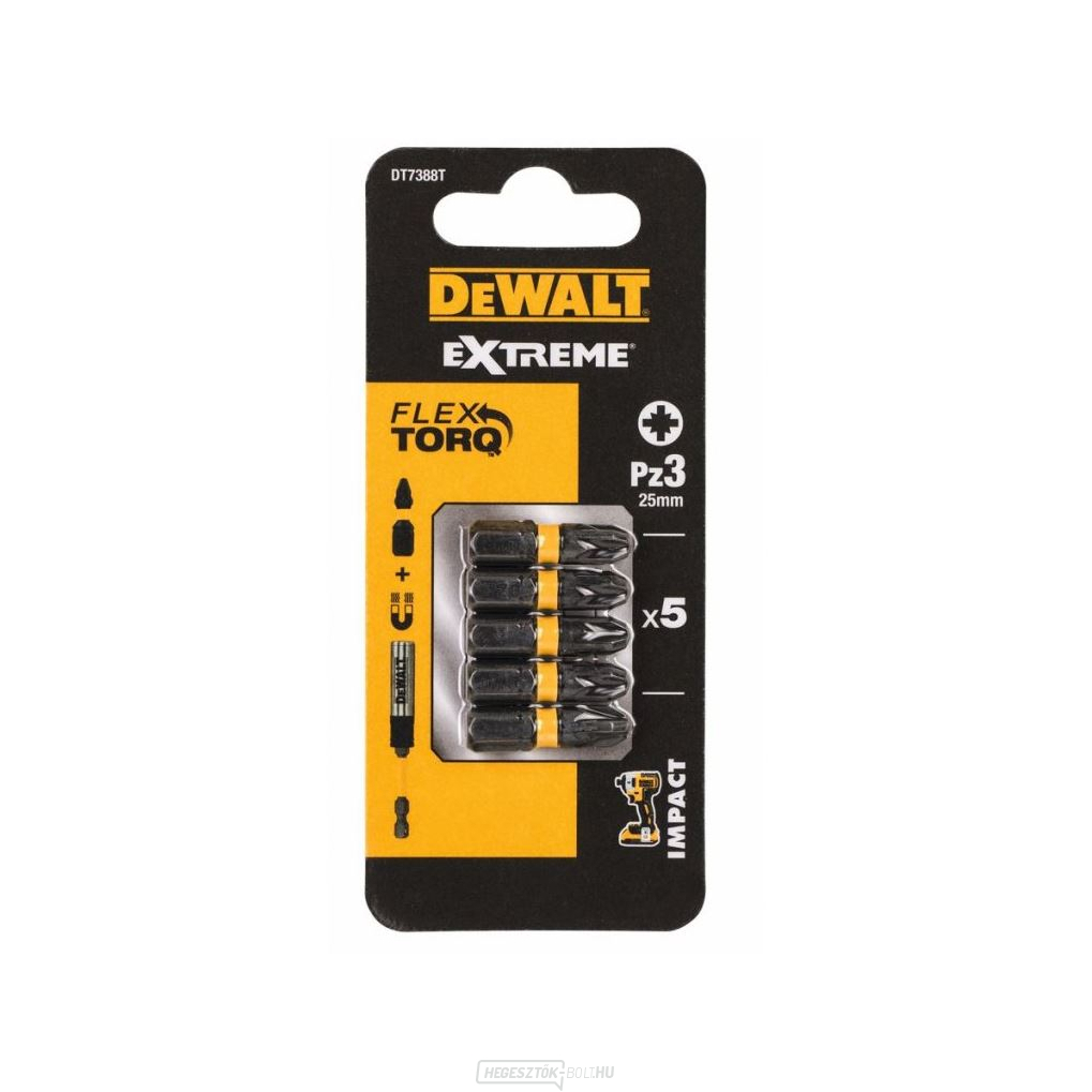 DEWALT 5 RÉSZES PZ3 25 mm-es EXTRÉM TORZIÓS BETŰ KÉSZLET DT7388T