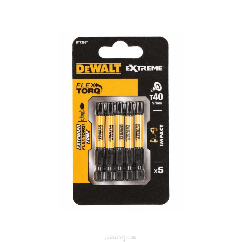 DEWALT bitkészlet 5 DB 57 mm-es TORX 40 EXTREME TORSION DT7399T