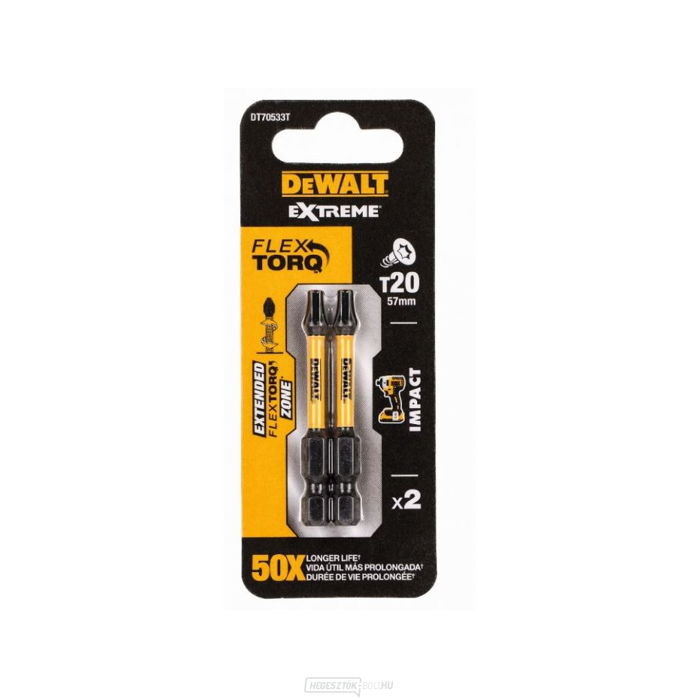 DEWALT 2X TORZIÓS CSAVARHÚZÓ, 57MM T20 EXTREME DT70533T