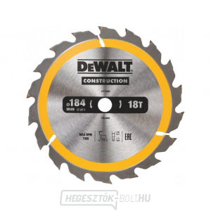 Dewalt fűrészlap 184x16mm 18 fogak 20°-ban a gyors hosszirányú vágásért gallery main image