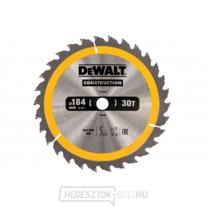 Dewalt fűrészlap macska számára. fűrészek 184x16mm 30 fogú ATB 10° univerzális vágási szélesség 1,7 mm gallery main image