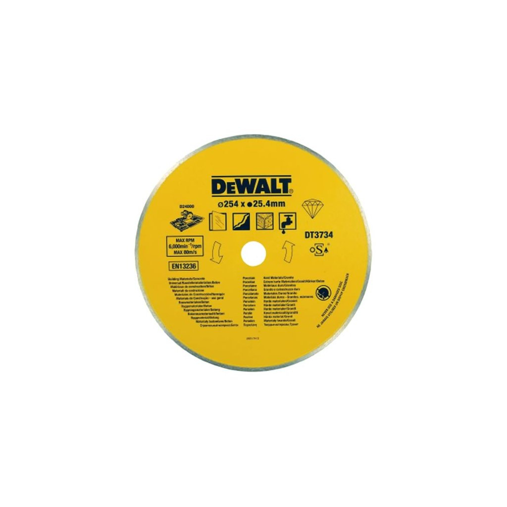 Dewalt gyémánt penge kő és porcelán asztali vágóhoz 254x25,4mm