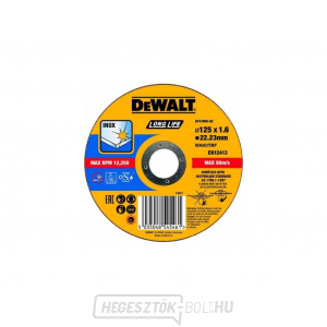 Dewalt rozsdamentes acél vágótárcsa - lapos 125x22,3x1,6 mm Dewalt rozsdamentes acél vágótárcsa - lapos 125x22,3x1,6 mm gallery main image