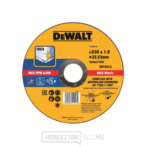 Dewalt vágótárcsa 230x22,2x1,9 mm TYPE 1 rozsdamentes acélhoz Dewalt vágótárcsa 230x22,2x1,9 mm TYPE 1 rozsdamentes acélhoz gallery main image