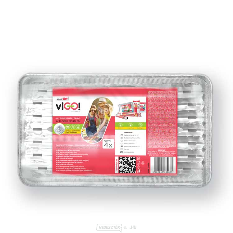 ViGO! Grilltálcák 60µm 80g 34x23cm - 4 db