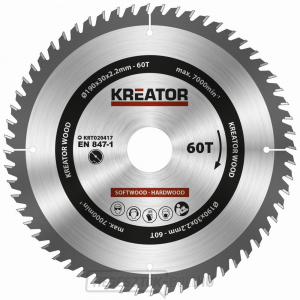 KREATOR KRT020417 - Fűrészlap fához 190mm, 60T