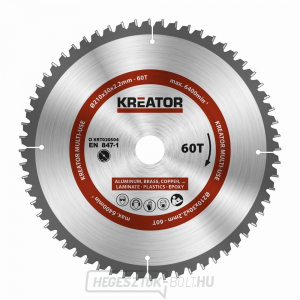 KREATOR KRT020504 - Univerzális fűrészlap 210mm, 60T gallery main image