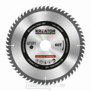 KREATOR KRT020422 - Fűrészlap fához 210mm, 60T gallery main image