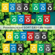 Zsákok a szétválogatott hulladékhoz SORT EASY 3 BASIC, 30x30x40 cm, 3 x 36 l, 3 db SIXTOL náhled