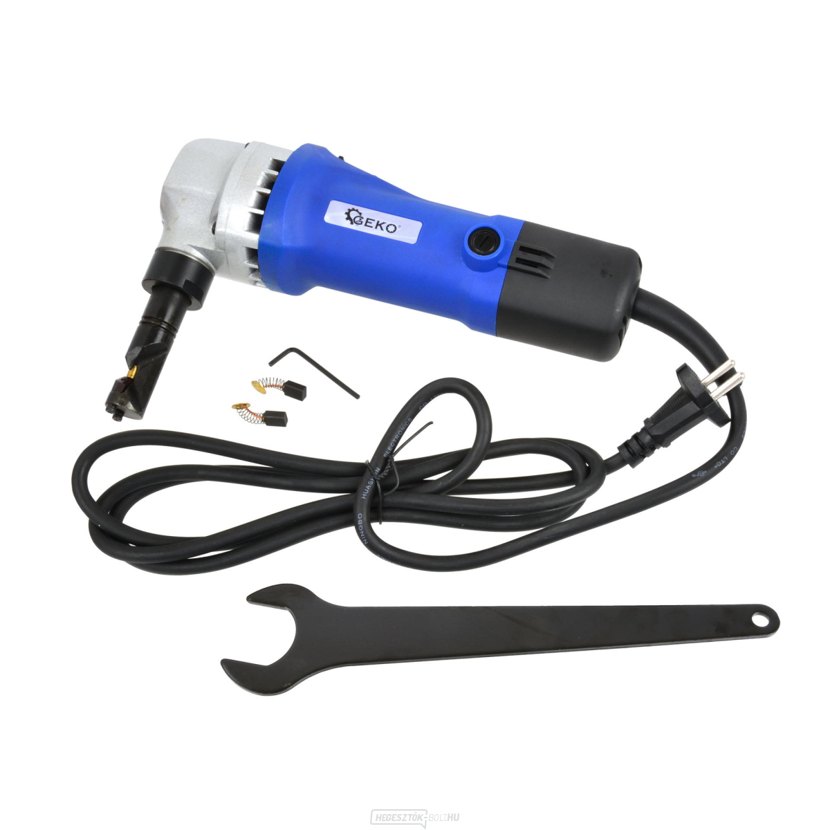 Elektromos fémlemez olló, lemezvágó Geko