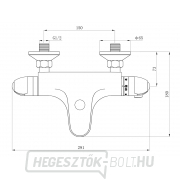 POST. OBAL termosztatikus kádkeverő, 150mm, kerámia szelep, króm Előnézet 