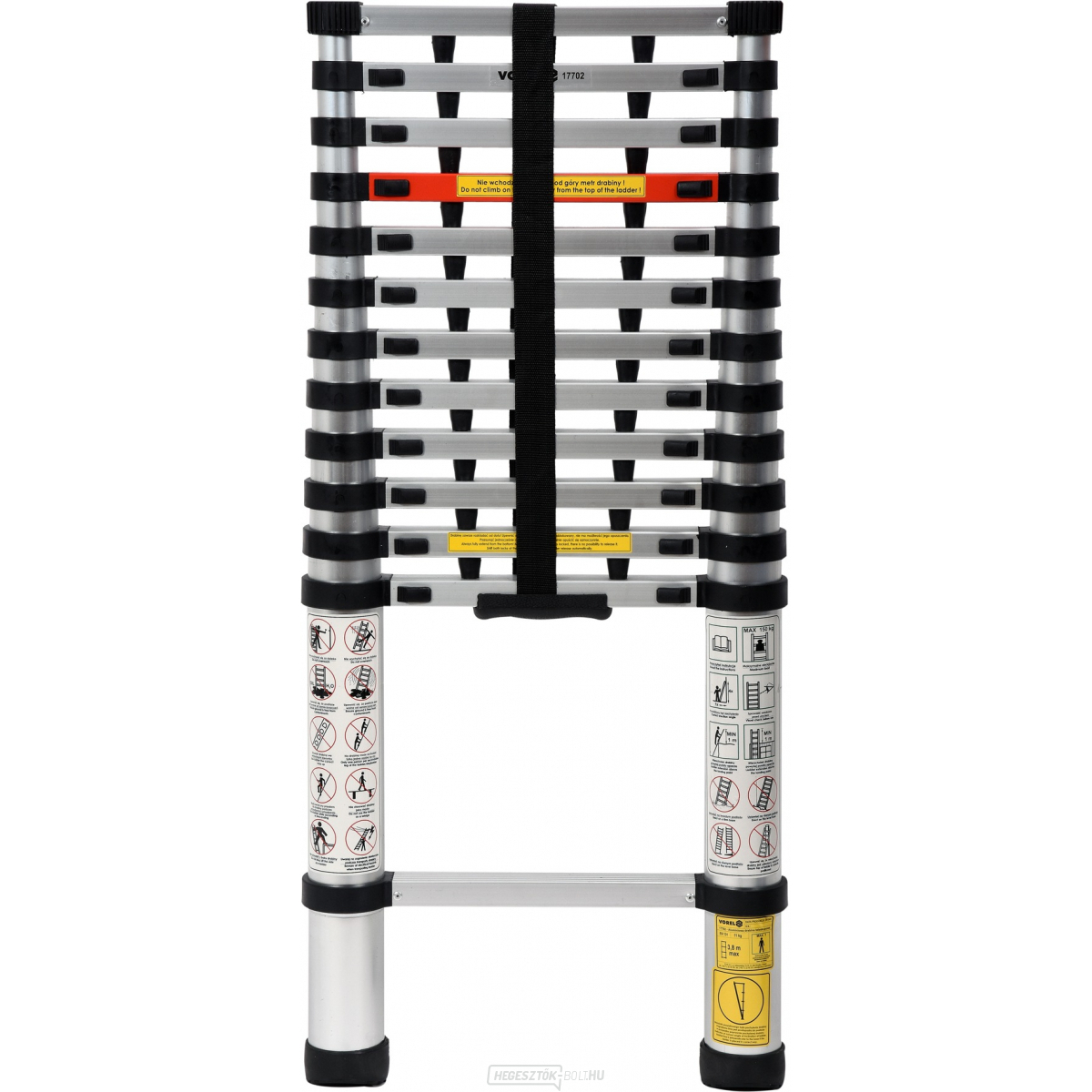 Yato teleszkópos létra 13 lépcsős 3,8 m, teherbírása 150 kg