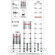 Yato teleszkópos létra 13 lépcsős 3,8 m, teherbírása 150 kg náhled