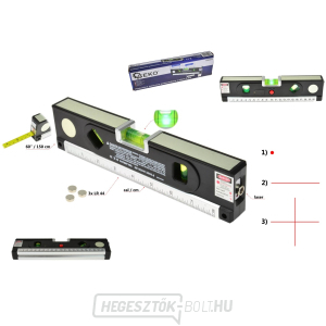 GEKO lézeres vízmérték 1,5 m, háttérvilágítással GEKO lézeres vízmérték 1,5 m, háttérvilágítással gallery main image