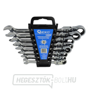GEKO Racsnis villáskulcs zsanérral, 8-as készlet, 8-22 mm, műanyag. tartó GEKO Racsnis villáskulcs zsanérral, 8-as készlet, 8-22 mm, műanyag. tartó gallery main image
