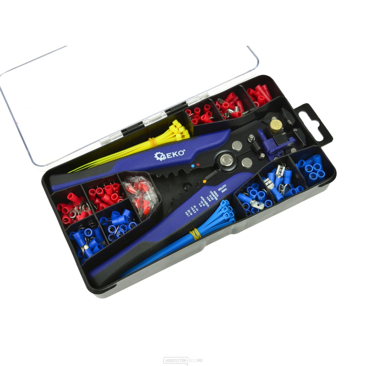 GEKO Multifunkcionális csupaszító fogó csatlakozókészletben - 260 db