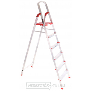 SIXTOL Összecsukható alumínium lépcsők ALU STEPS 6, 6 lépcsőfok, legmagasabb lépcsőfok 130 cm, teherbírás 120 kg gallery main image