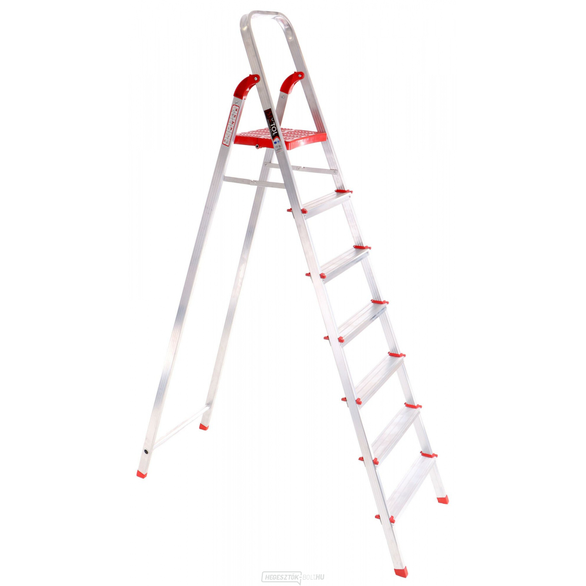 SIXTOL Összecsukható alumínium lépcsők ALU STEPS 7, 7 lépcsőfok, legmagasabb lépcsőfok 153 cm, teherbírás 120 kg