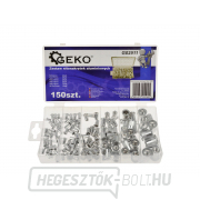 GEKO Nut szegecsek - szegecsanyák, M3 - M10, lapos fejű, alumínium, 150 db-os készlet. gallery main image