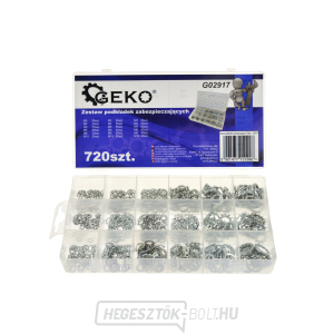 GEKO Flexibilis alátétek - rugós és legyező alakú, többféle méretű, horganyzott - 720 db-os készlet. gallery main image