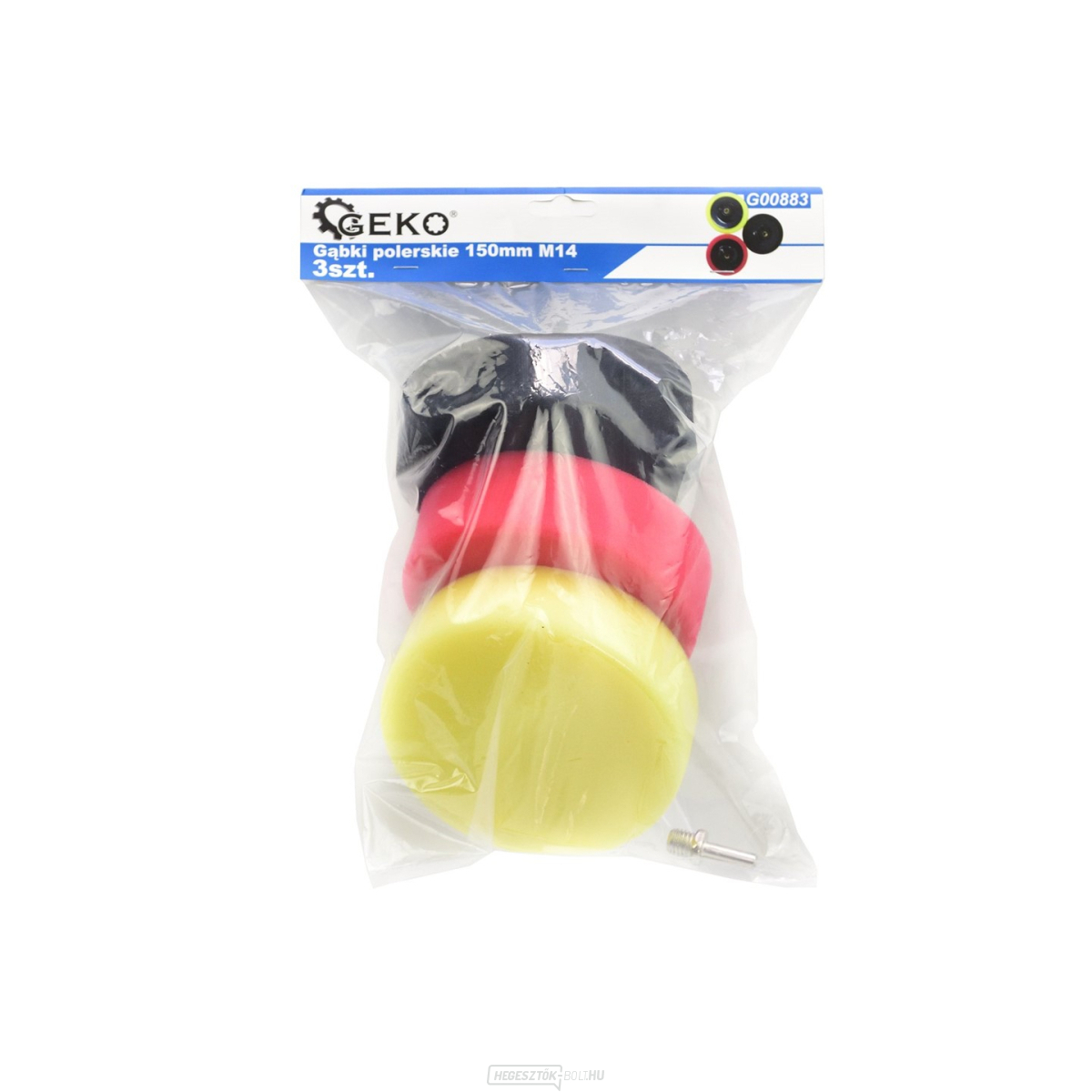 GEKO Polírozótárcsa készlet 150 mm-es fúróhoz - 3 db