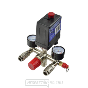 GEKO Nyomáskapcsoló - 230 V nyomásmérőkkel, maximális nyomás 12 bar GEKO Nyomáskapcsoló - 230 V nyomásmérőkkel, maximális nyomás 12 bar gallery main image