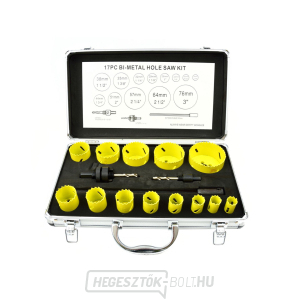 GEKO Magfúró, univerzális, 17 db-os készlet, 19-76mm, Bimetál GEKO Magfúró, univerzális, 17 db-os készlet, 19-76mm, Bimetál gallery main image