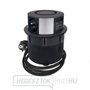 Solight 3z + USB A+C + vezeték nélküli 10 W-os kihúzható aljzatblokk, kör alakú, hosszabbító 2 m, 3 x 1,5 mm2 gallery main image