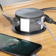 Solight 3z + USB A+C kihúzható aljzatblokk, 2m, fekete náhled
