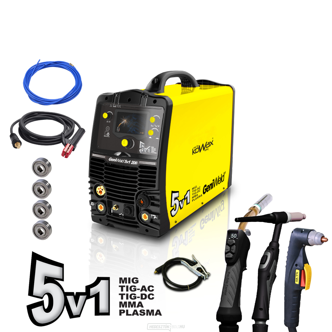 KOWAX GeniWeld®5in1 200 + zseblámpa + kábelek