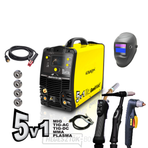 Hegesztő inverter GeniWeld 5in1 200 MIG/TIG/LIFT/MMA/PLASMA + motorháztető PANTER + segédtovábbító