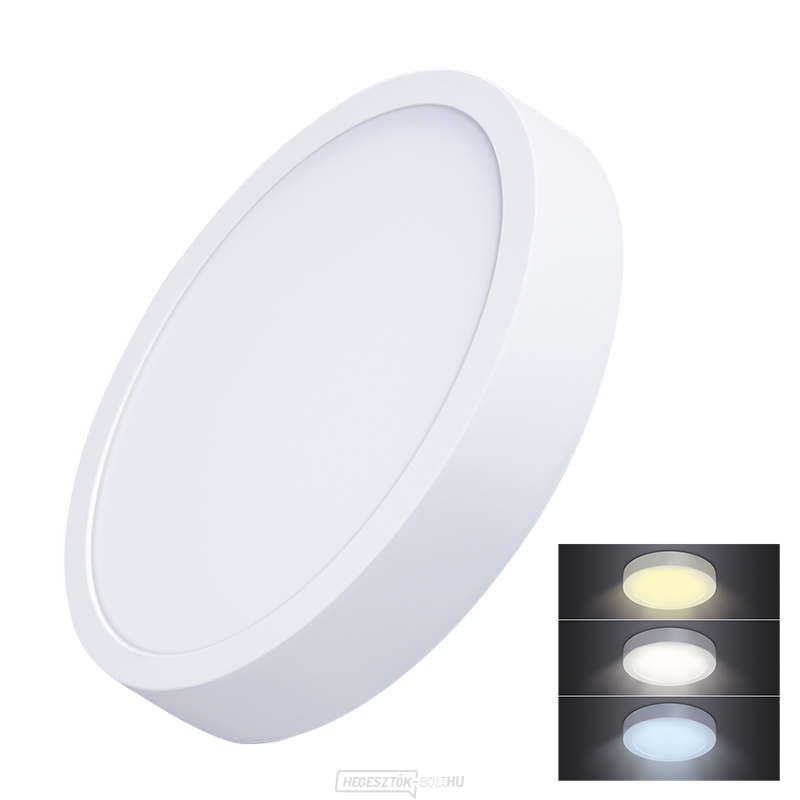 Solight LED mini panel CCT, szerelt, 24W, 1800lm, 3000K, 4000K, 6000K, kör alakú, kerek