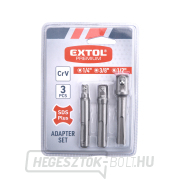 3 db-os adapterkészlet SDS PLUS-tól négyzetig, 1/4