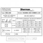 Sherman Synergic inverteres hegesztő DIGIMIG 250 COMBO LCD + MIG pisztoly + földkábel náhled