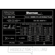 Sherman Synergic inverteres hegesztő DIGIMIG 210 LCD DOUBLE PULSE + MIG zseblámpa + kábelek + motorháztető V7A Sherman Synergic inverteres hegesztő DIGIMIG 210 LCD DOUBLE PULSE + MIG zseblámpa + kábelek + motorháztető V7A náhled